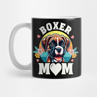 Colorful Boxer Mom Retro Sunset Dog Lover Mug